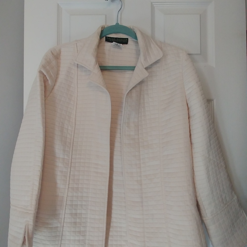 Harve Benard Off-White Quilted Jacket, Size 8